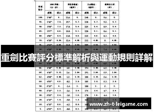 重劍比賽評分標準解析與運動規則詳解